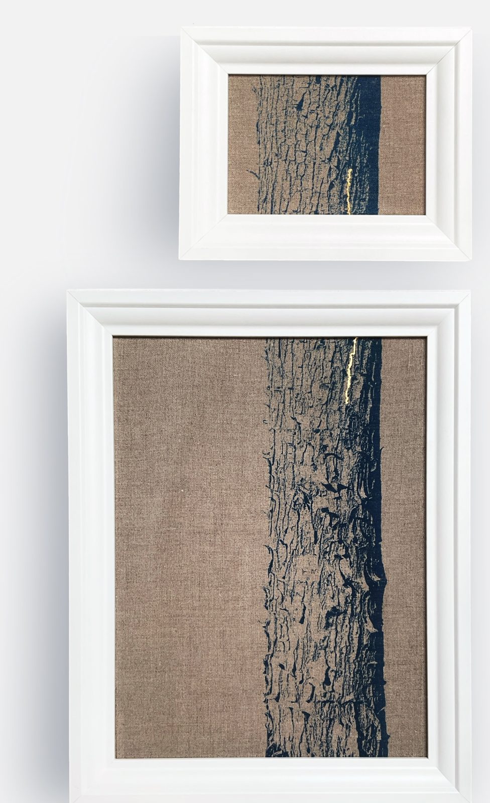 «Cartografía II», cianotipia sobre lino de Sara Tana